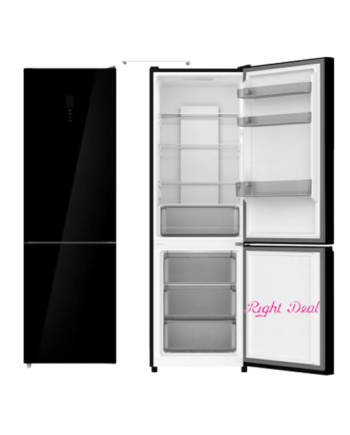 black glass fridge freezer non frost-min