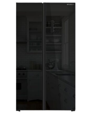 Hyundai American-style Fridge Freezer | Black glass