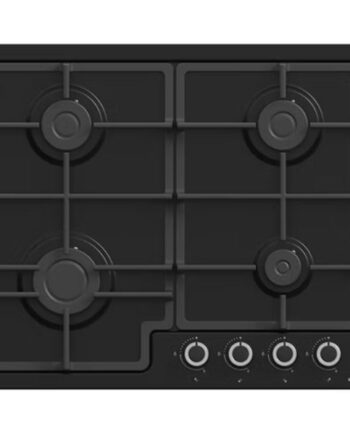 Bravo Built-In Gas Hob 60cm – 4 Burners, Cast Iron Pan Support, Black