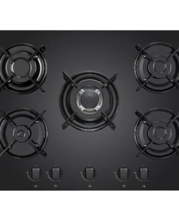 AVG Built-In Gas Hob 70cm with Gas Burner – Black Glass, 4 Burners, Auto Ignition