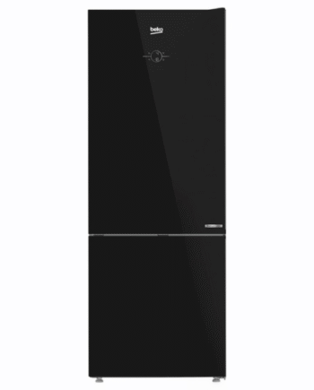 Beko Fridge Freezer 490L, No Frost Black Glass, Bottom Freezer, 5-Year Warranty