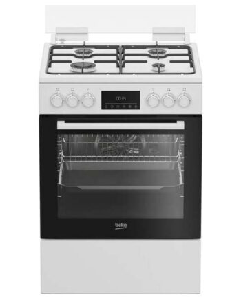 Beko Gas Cooker 60cm, 4 Burners Stainless Steel, Freestanding with Gas Oven, 5-Year Warranty