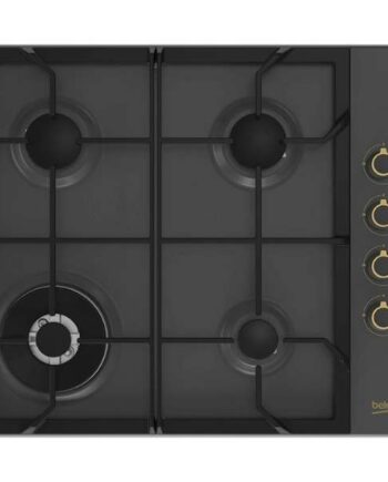 Beko Gas Hob 58cm, 4 Burners 9kW Black, Built-In, 5-Year Warranty