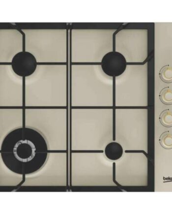 Beko Gas Hob 58cm, 4 Burners 9kW Cream, Built-In, 5-Year Warranty