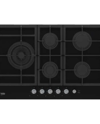 Beko Gas Hob 75cm, 5 Burners Black, Built-In, 3-Year Warranty