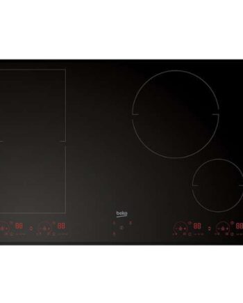 Beko Induction Hob 80cm, 4 Zones with Bridge Zone Black Glass, Built-In, 3-Year Warranty