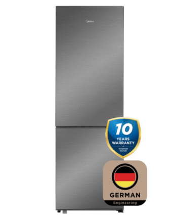 Midea Fridge Freezer 443L, Space Master Series, No Frost Inox, 2-Year Warranty