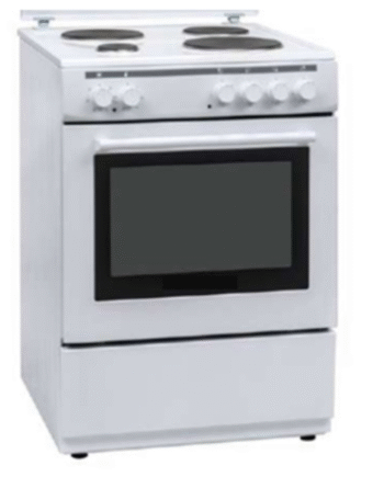 AVG Electric Cooker 60cm White, 4 Hot Plates, Freestanding, Full Electric