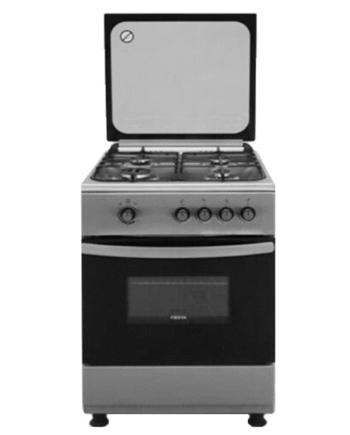 Fiesta Gas Cooker 60cm Inox, 4 Burners, Freestanding, 64L Oven