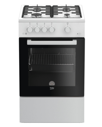 Beko Freestanding Gas Cooker 50cm, 4 Burners, Gas Oven, White
