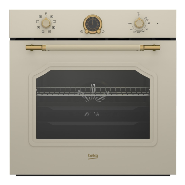 Beko Built‑In Oven 72L, Rustic Cream, Multifunction, Class A