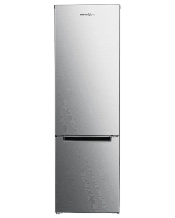 Smartway 262L Freestanding Fridge‑Freezer, Static Cooling, Class E, Stainless Steel