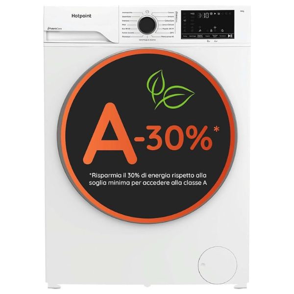 Hotpoint Ariston 10kg Washing Machine, 1400rpm, Inverter, Steam, Class A‑30%
