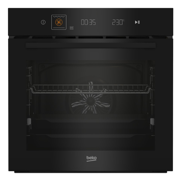 Beko 72L Built‑In Electric Oven, Fan‑Assisted, Pyrolytic, A+, Black