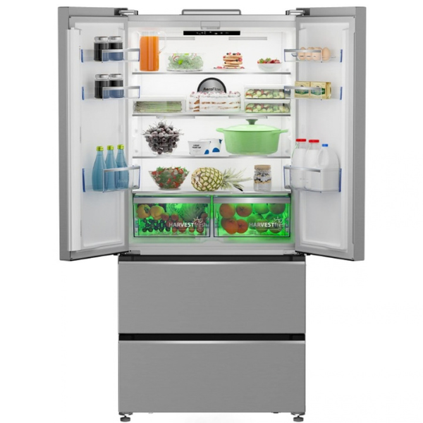 Beko American Style Fridge Freezer 510L, Inox,